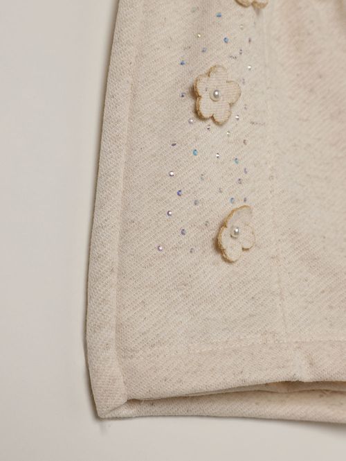 Short Moletinho Infantil Para Menina - NATURAL