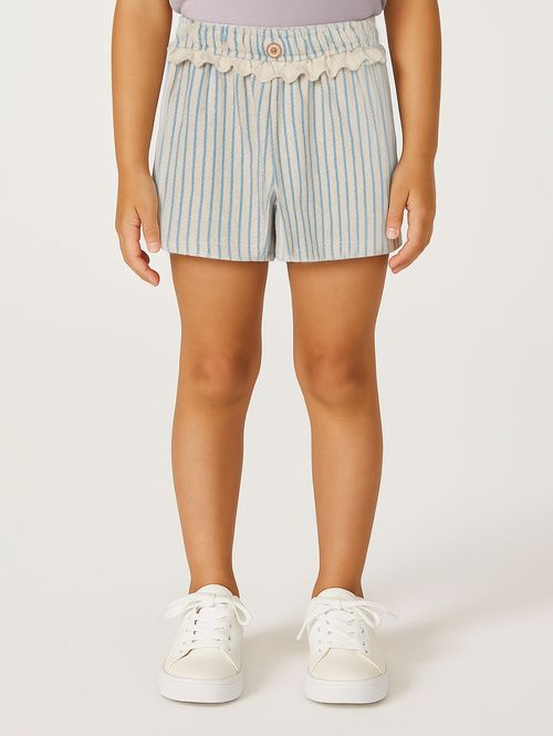 Short Moletinho Infantil Para Menina - AZUL