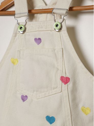 Salopete Sarja Infantil Para Menina - OFF WHITE