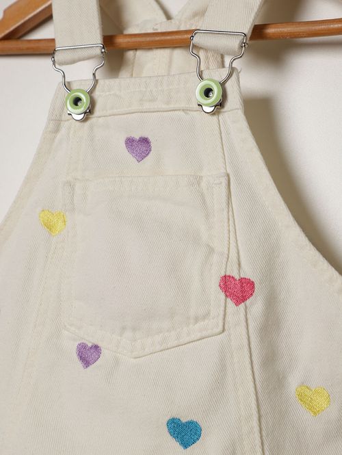 Salopete Sarja Infantil Para Menina - OFF WHITE