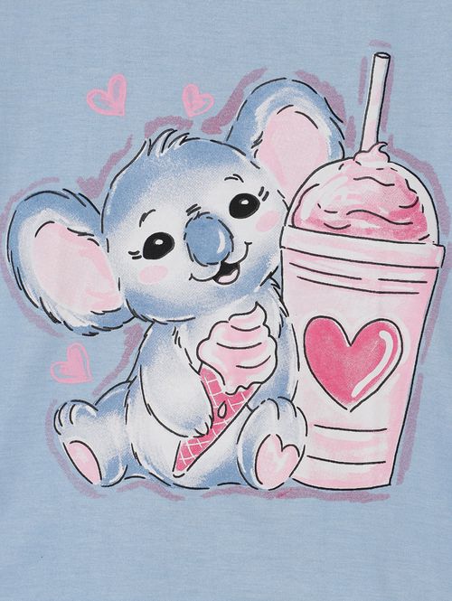 Pijama Curto Estampado Infantil Para Menina - AZUL/ROSA