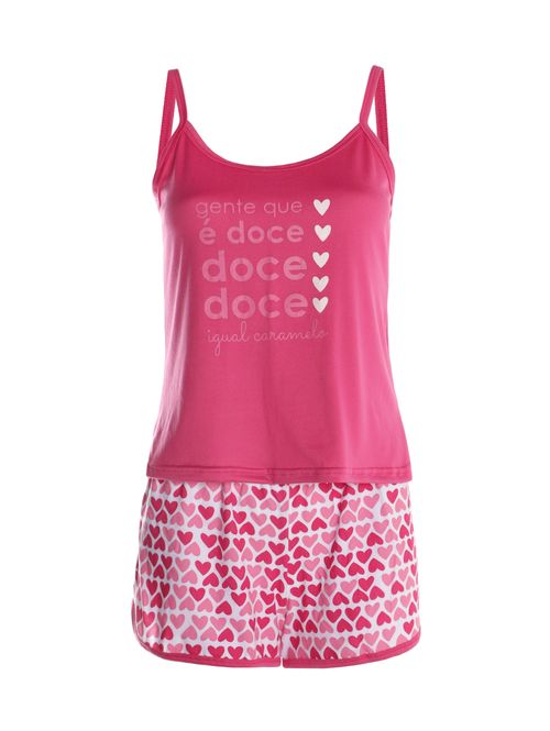 Pijama Curto Suede Feminino PINK