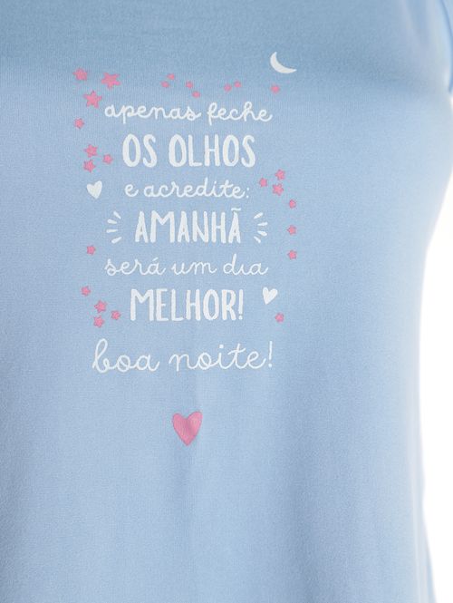 Pijama Curto Suede Feminino AZUL CLARO