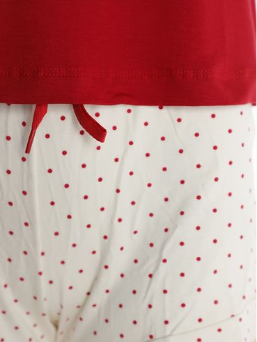 Pijama Curto Poá Feminino VERMELHO