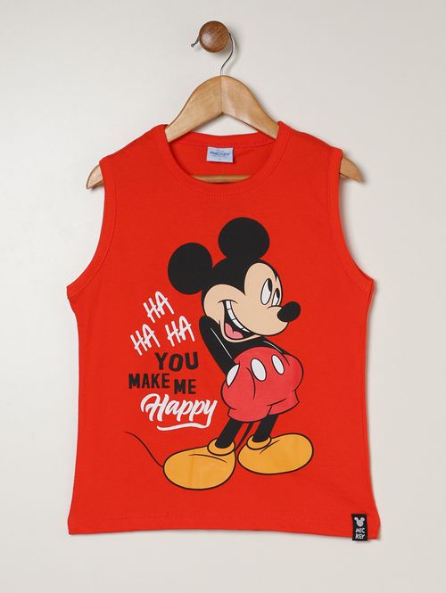 Camiseta Mickey Mouse Infantil Para Menino - LARANJA