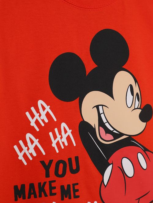 Camiseta Mickey Mouse Infantil Para Menino - LARANJA