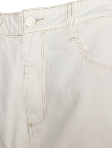 Calça Sarja Pantacourt Mokkai Feminina OFF WHITE