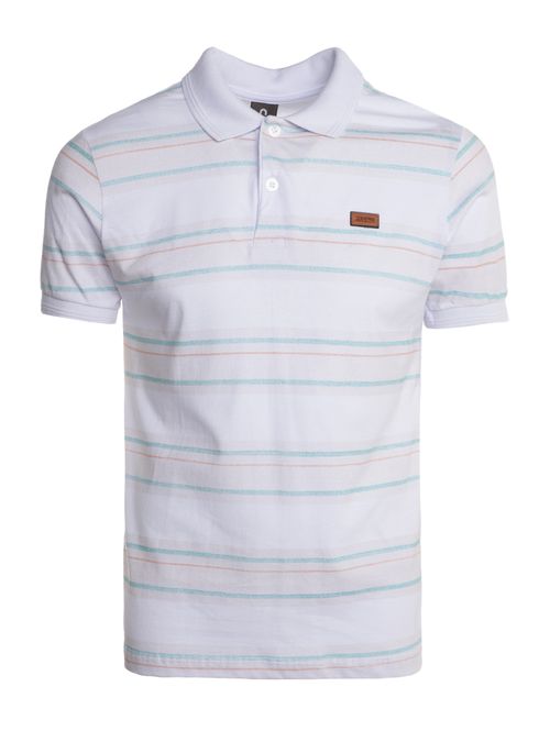 Polo Listrada Manga Curta Masculina BRANCO