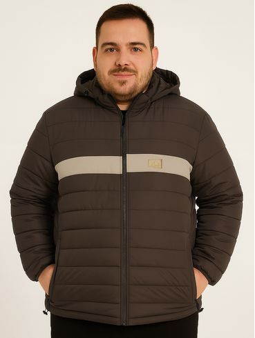 Jaqueta Puffer Gangster Plus Size Masculina MARROM