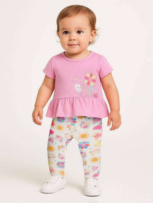 Conjunto Longo Infantil Para Bebê - ROSA