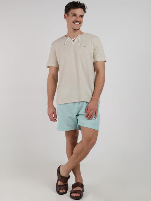 Camiseta Bata Manga Curta Masculina AREIA