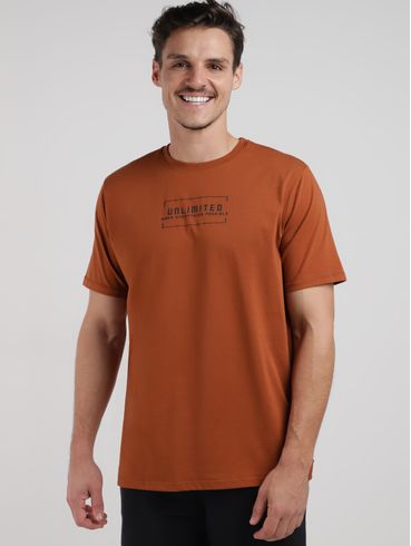 Camiseta Algodão Egipcio Manga Curta Masculina MARROM