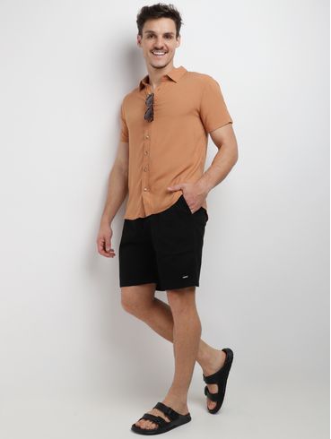 Camisa Manga Curta Masculina MARROM