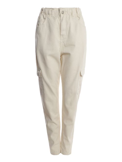 Calça Sarja Clochard Cargo Feminina NATURAL
