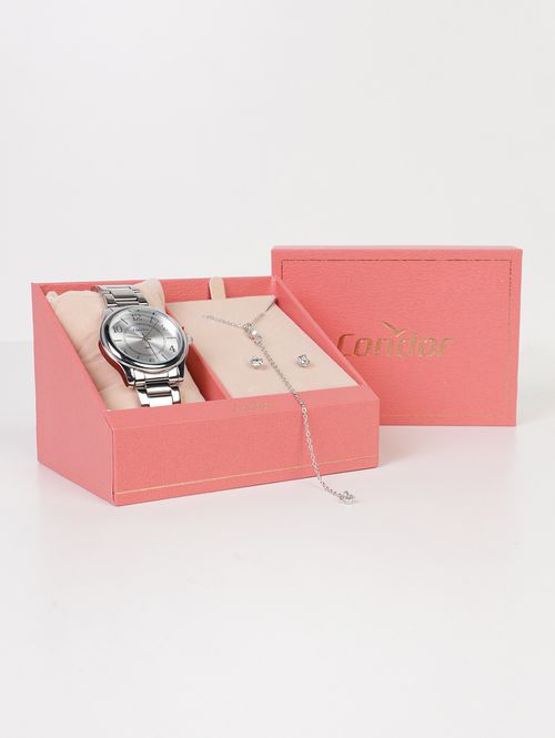 Relógio+Acessório Condor Feminino PRATA
