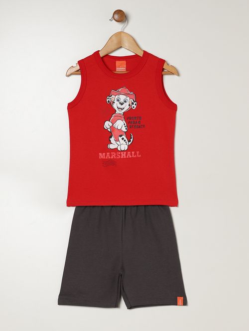 Conjunto Patrulha Canina Infantil Para Menino - VERMELHO