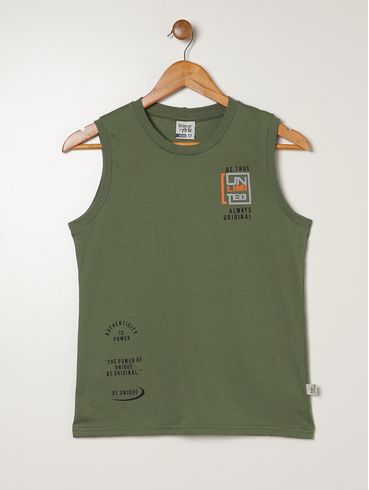 Camiseta Regata Juvenil Para Menino - VERDE