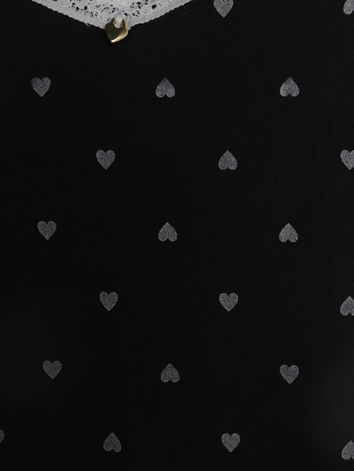 Camisola Liganete Com Renda Feminina PRETO