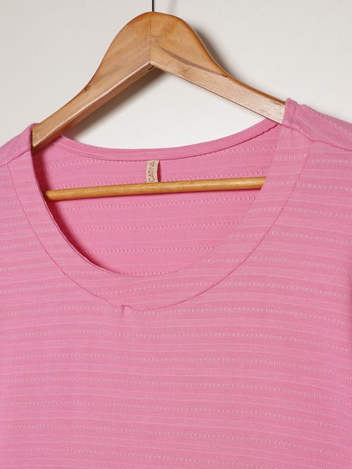 Blusa Manga Ampla Cativa Plus Size Feminina ROSA CLARO