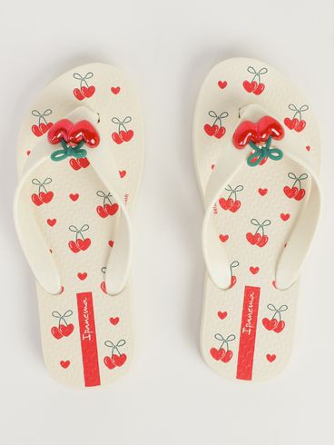 Chinelo Ipanema Infantil Para Menina- BEGE/VERMELHO