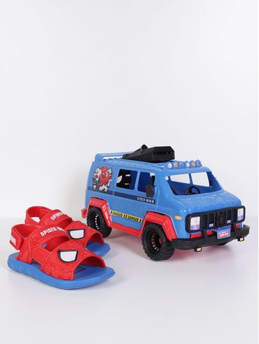 Sandália Homem Aranha Infantil Para Menino - AZUL/VERMELHO