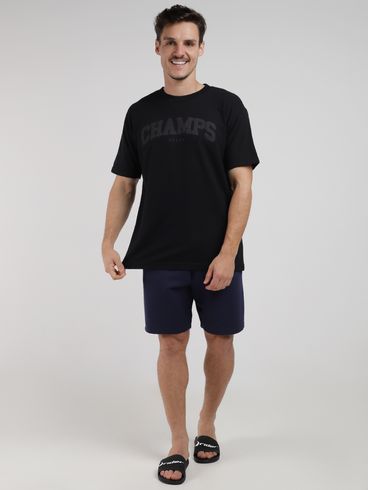 Camiseta Oversized Manga Curta Masculina PRETO