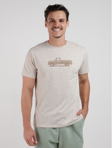 Camiseta Manga Curta Eletrón Masculina NATURAL