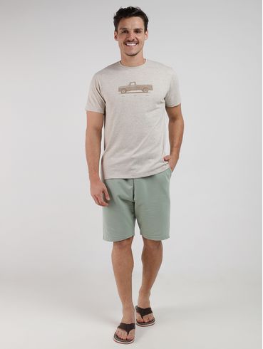 Camiseta Manga Curta Eletrón Masculina NATURAL