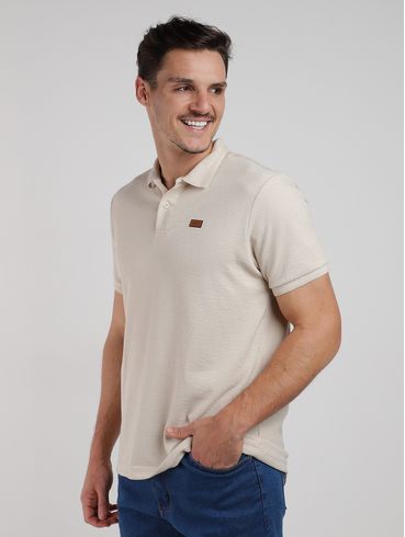 Polo Malhão Rústico Manga Curta Masculina AREIA