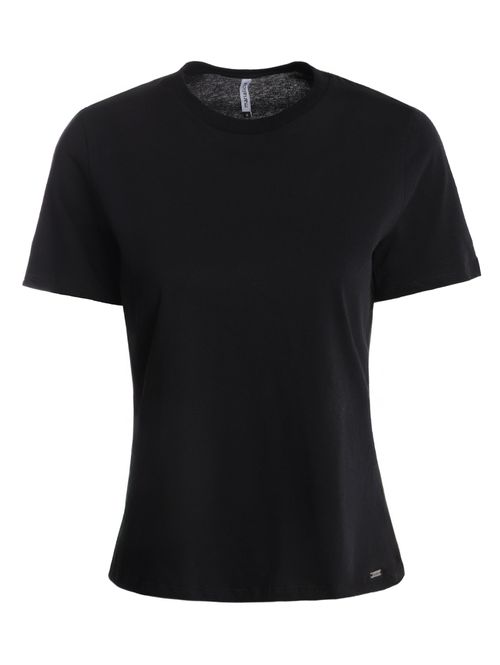 Blusa Básica Manga Curta  Feminina PRETO