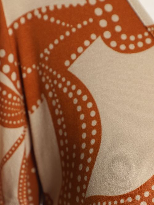 Blusa Malha Marrocos Manga Godê Feminina CARAMELO