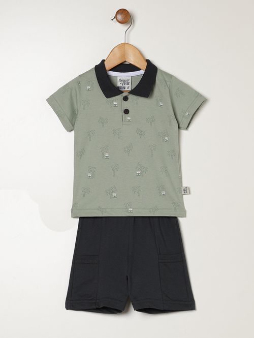 Conjunto Curto Infantil Para Bebê - VERDE