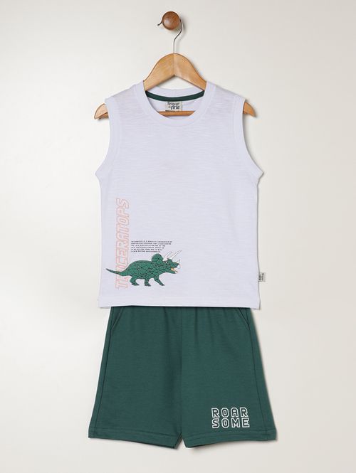 Conjunto Curto Infantil Para Menino - BRANCO