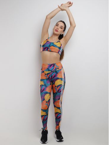 Calça Legging Listra Lateral Vels Feminina LARANJA