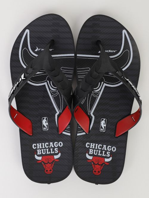 Chinelo Street Duo NBA Rider Masculino PRETO/VERMELHO