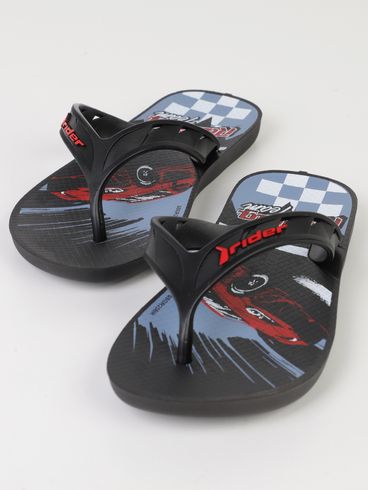 Chinelo Street Joy Rider Juvenil Para Menino - PRETO/AZUL