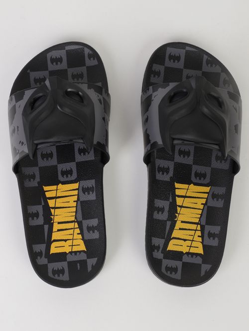 Slide Batman Grendene Juvenil Para Menino - PRETO/GRAFITE