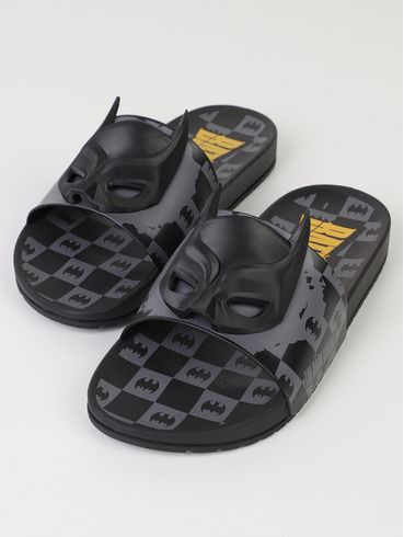 Slide Batman Grendene Juvenil Para Menino - PRETO/GRAFITE