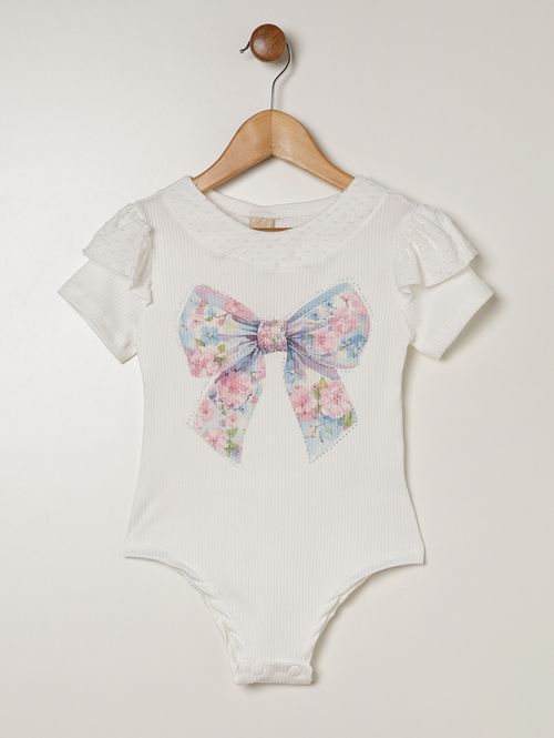 Body Laço Infantil Para Menina - OFF WHITE