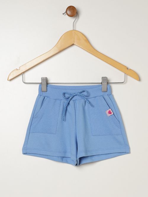 Short Moletinho Infantil Para Menina - AZUL