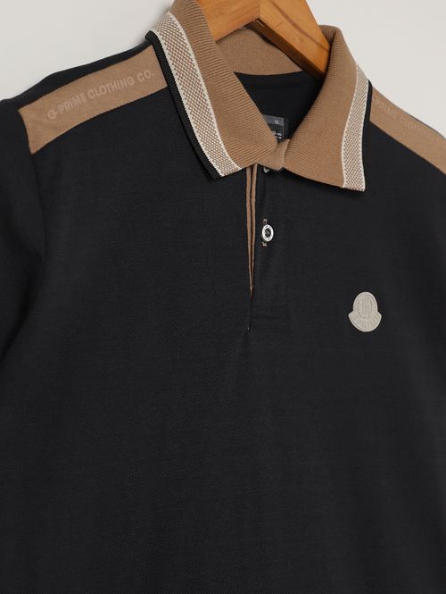 Polo Malha Manga Curta Juvenil Para Menino - PRETO