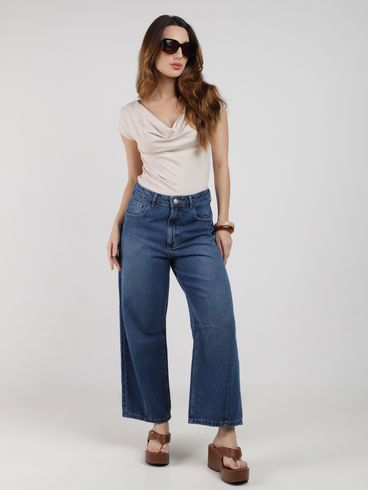 Calça Jeans Baggy Ballon Autentique Feminina AZUL