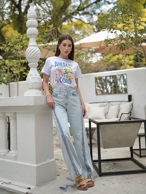 Calça Jeans Wide Leg Autentique Feminina AZUL