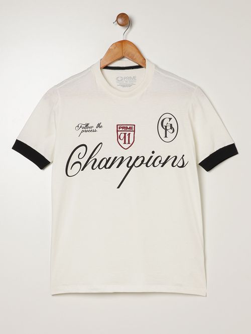 Camiseta Manga Curta Juvenil Para Menino - OFF WHITE