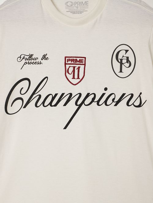 Camiseta Manga Curta Juvenil Para Menino - OFF WHITE