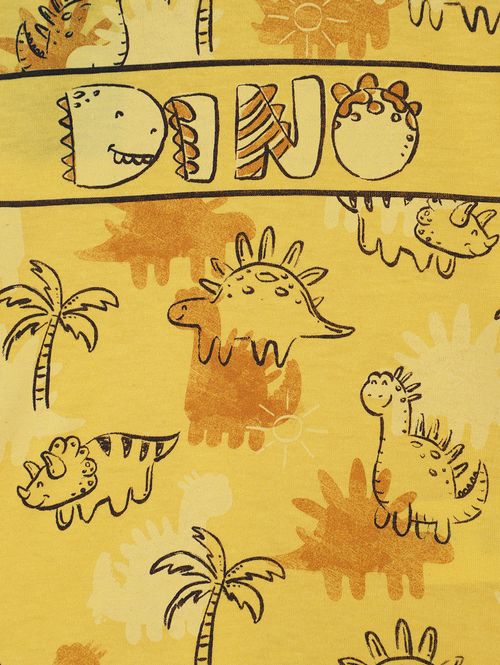 Conjunto Curto Estampado Infantil Para Bebê - AMARELO