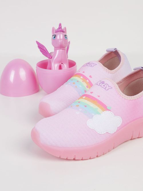 Tênis Flex Unicórnio Kidy Infantil Para Menina- ROSA