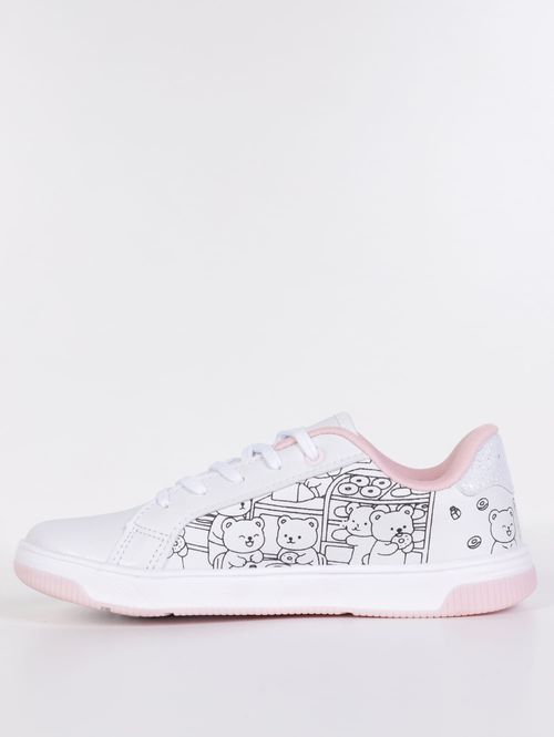 Tênis Goods Com Livro Kidy Juvenil Para Menina- BRANCO