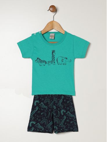 Conjunto Curto Infantil Para Bebê - VERDE
