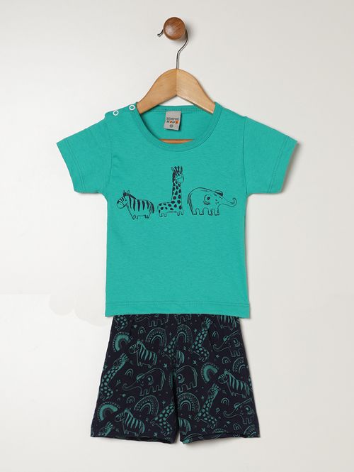 Conjunto Curto Infantil Para Bebê - VERDE